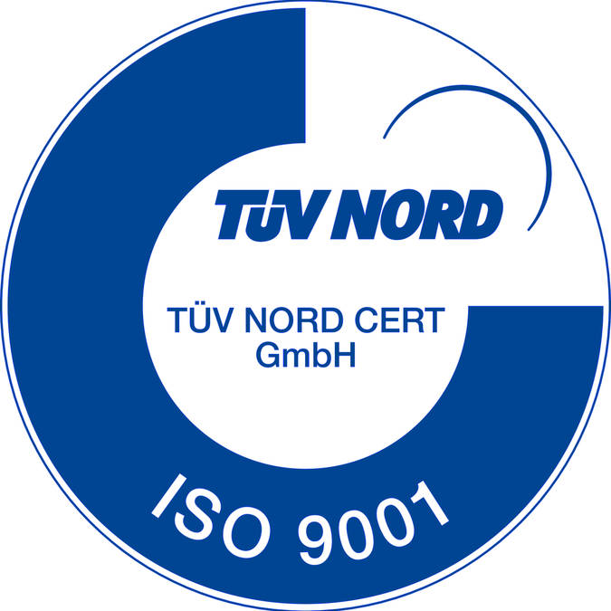 Nach DIN EN ISO 9001 zertifiziertes Qualitätsmanagement Zertifizierungslogo DIN EN ISO 9001